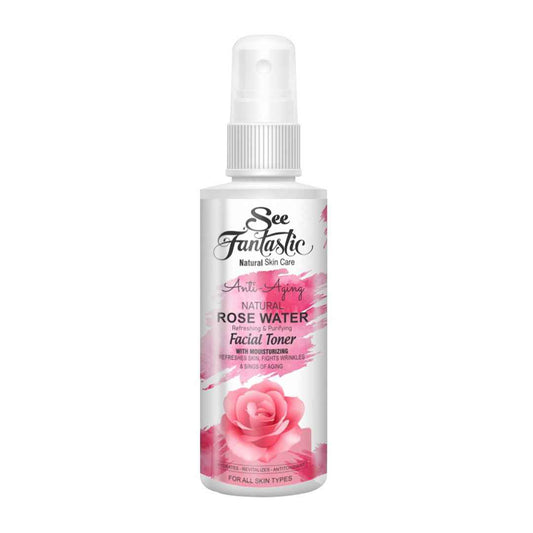 Rose Water Facial Toner 120ml | pH Balancing, Pore Tightening & Anti-Aging Skin Toner | SeeFantastic | Pakistan