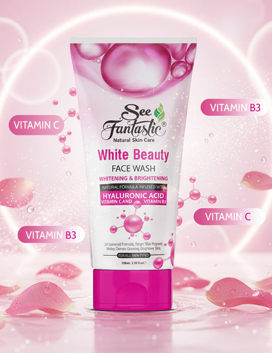 White Beauty Facewash 100 ml - Brightening Facial Cleanser, Skin whitening, Youthful Skin